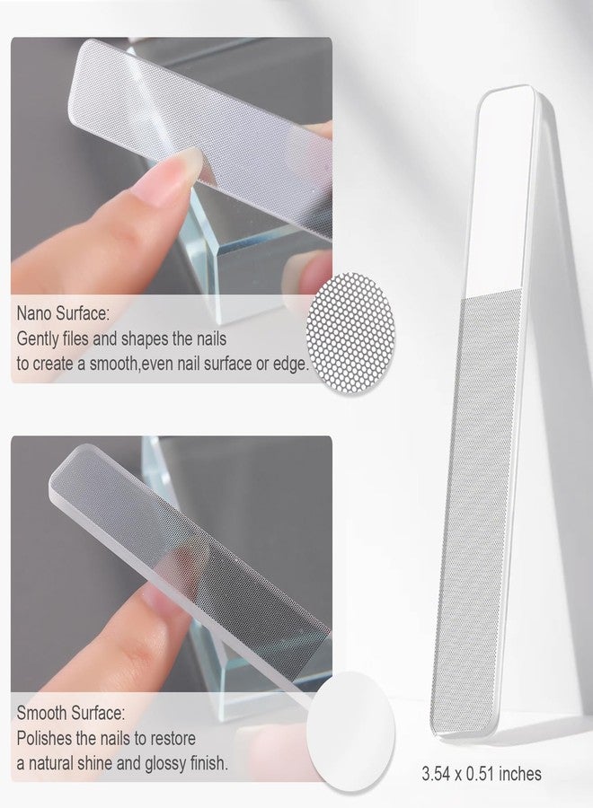 Furtherpretty Glass Nail File and Cuticle Pusher Set, Dual-Ended Crystal Cuticle Stick with Sanding Pads, Gentle Prep and Care Tools for Natural Nails, Home Manicure & Pedicure Salon Supplies (#1) - Image 4